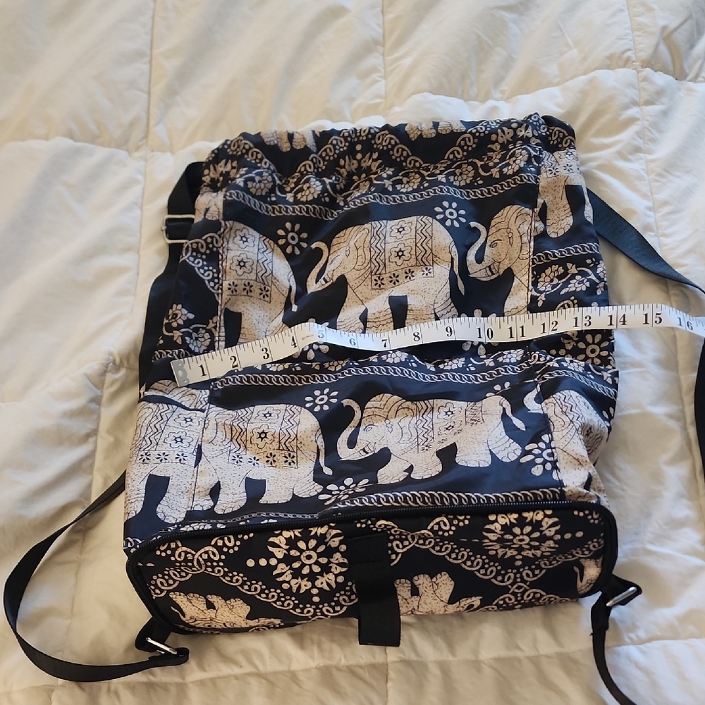 Elephant Print Drawstring Backpack Packable For Travel. - Picture 1 of 5